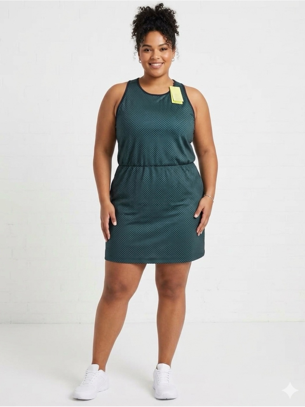 Women’s Plus Easy Peasy Tennis Dress - Dark Teal Dot